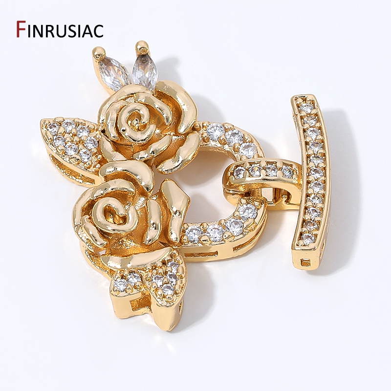 Jewelry Making Items - مشابك زهور من النحاس المطلي بالذهب