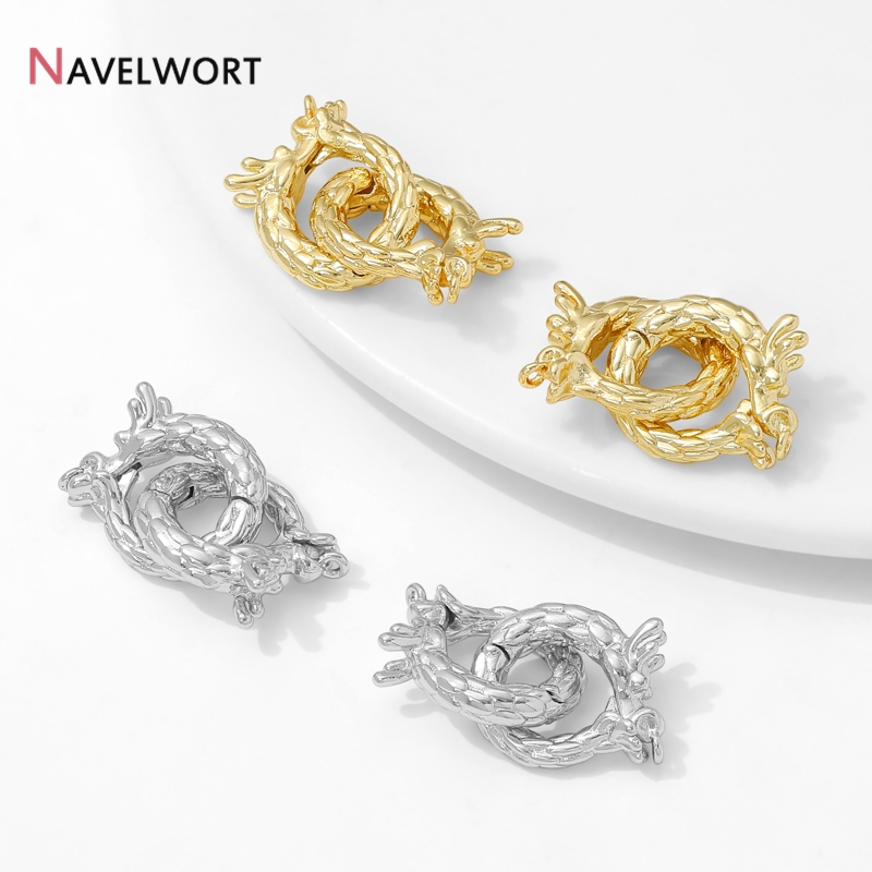Jewelry Making Items - مشابك توصيل على شكل تنين مطلية