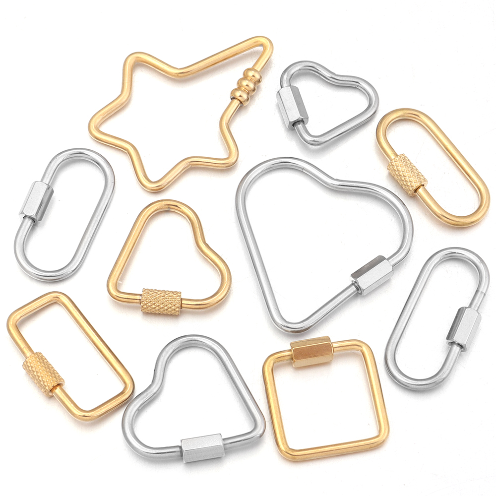 Jewelry Making Metals - 2pcs الذهب الفولاذ المقاوم للصدأ قلب