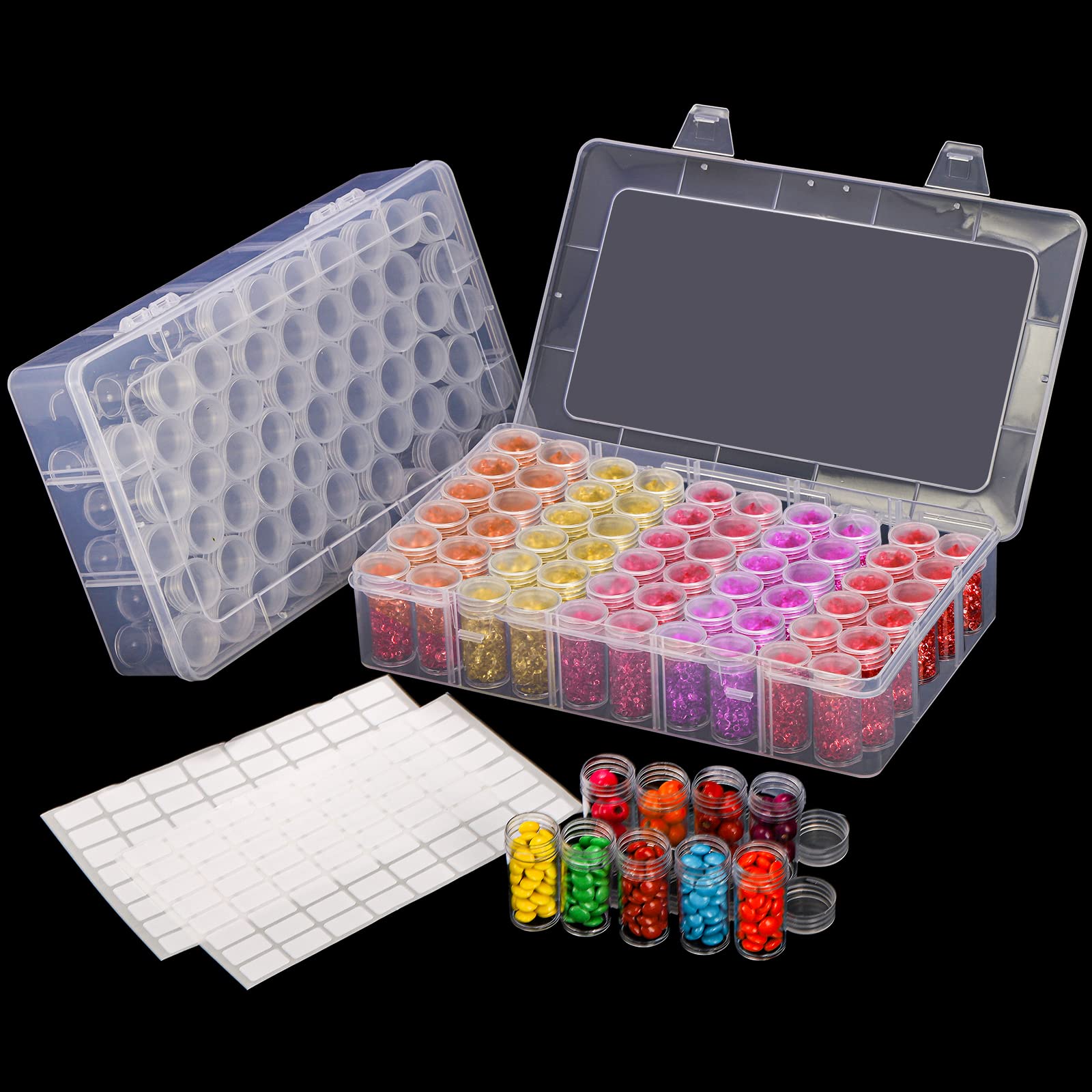 Bead Organizer Tray - صندوق تخزين بلاستيكي بـ 24/30/38/60 فتحة،