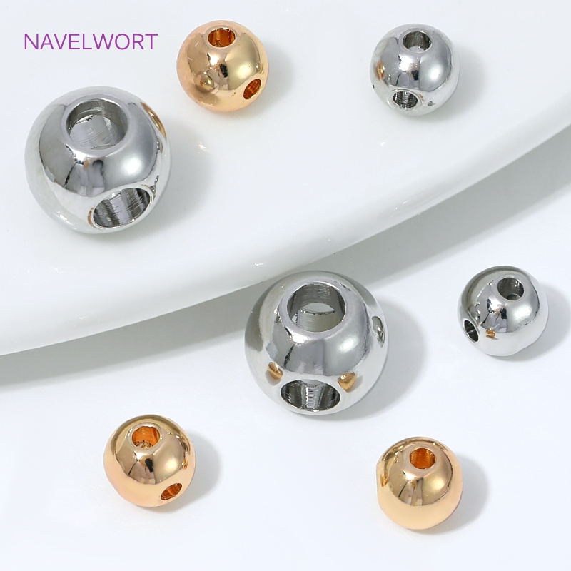 Jewelry Making Items - خرز فاصل دائري مطلي بالذهب KC