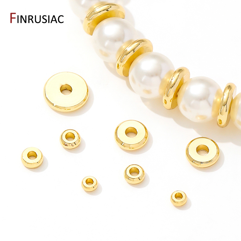Jewelry Making Items - خرز فاصل مسطح من النحاس المطلي
