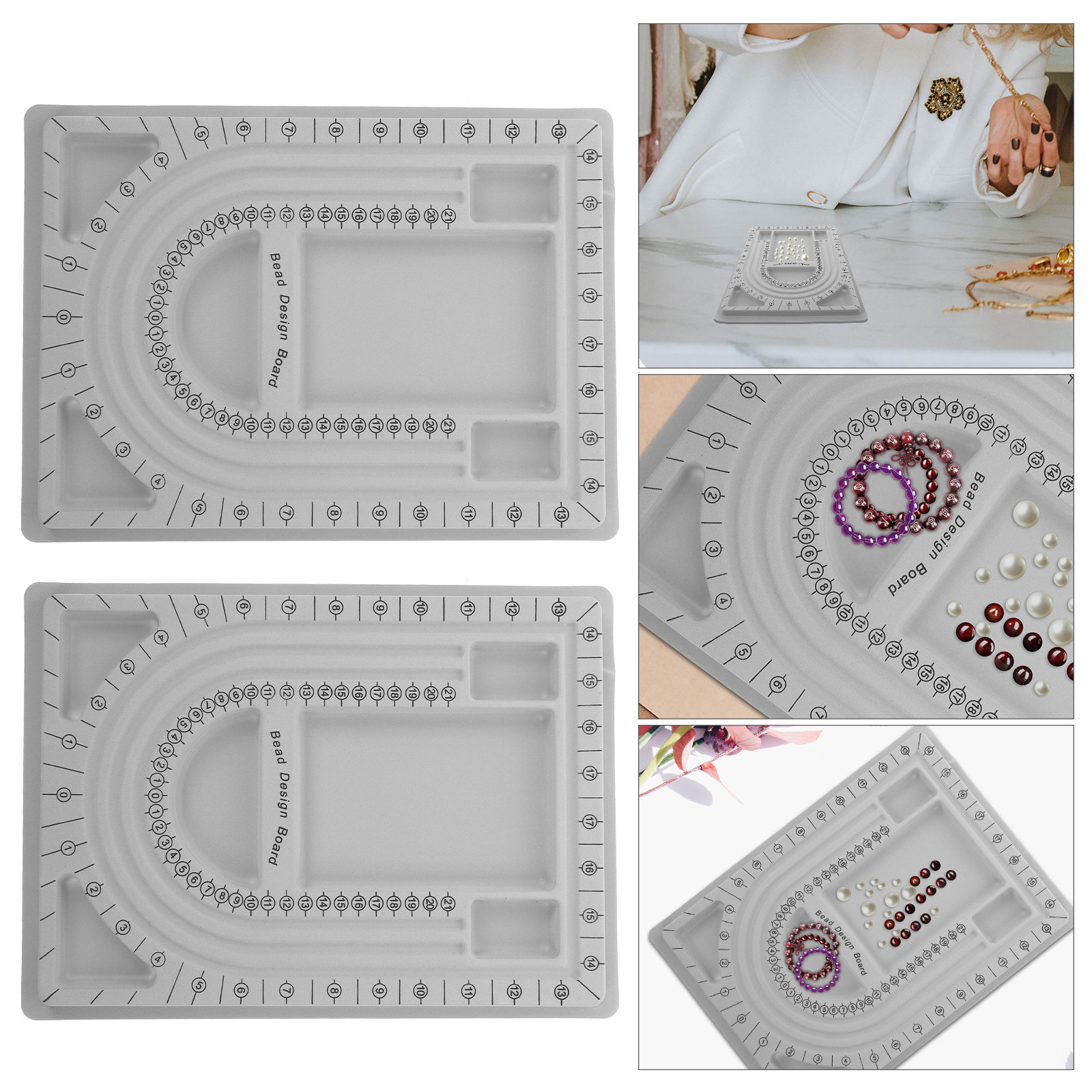 Bead Organizer Tray - قطعتان من لوح تنظيم الخرز لصنع