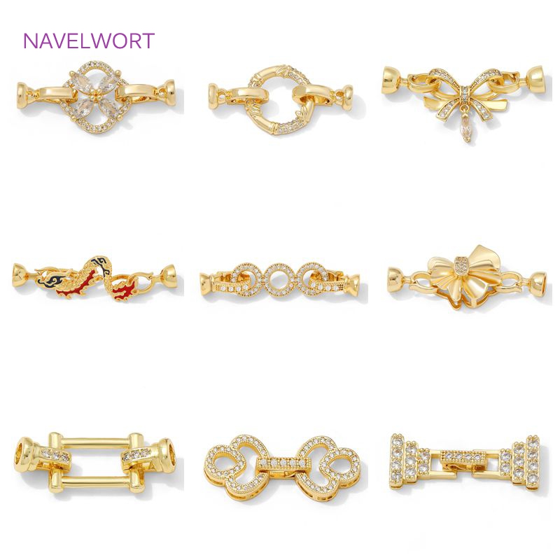 Jewelry Making Items - 1/2 قطعة مشبك لؤلؤ مطلي بالذهب