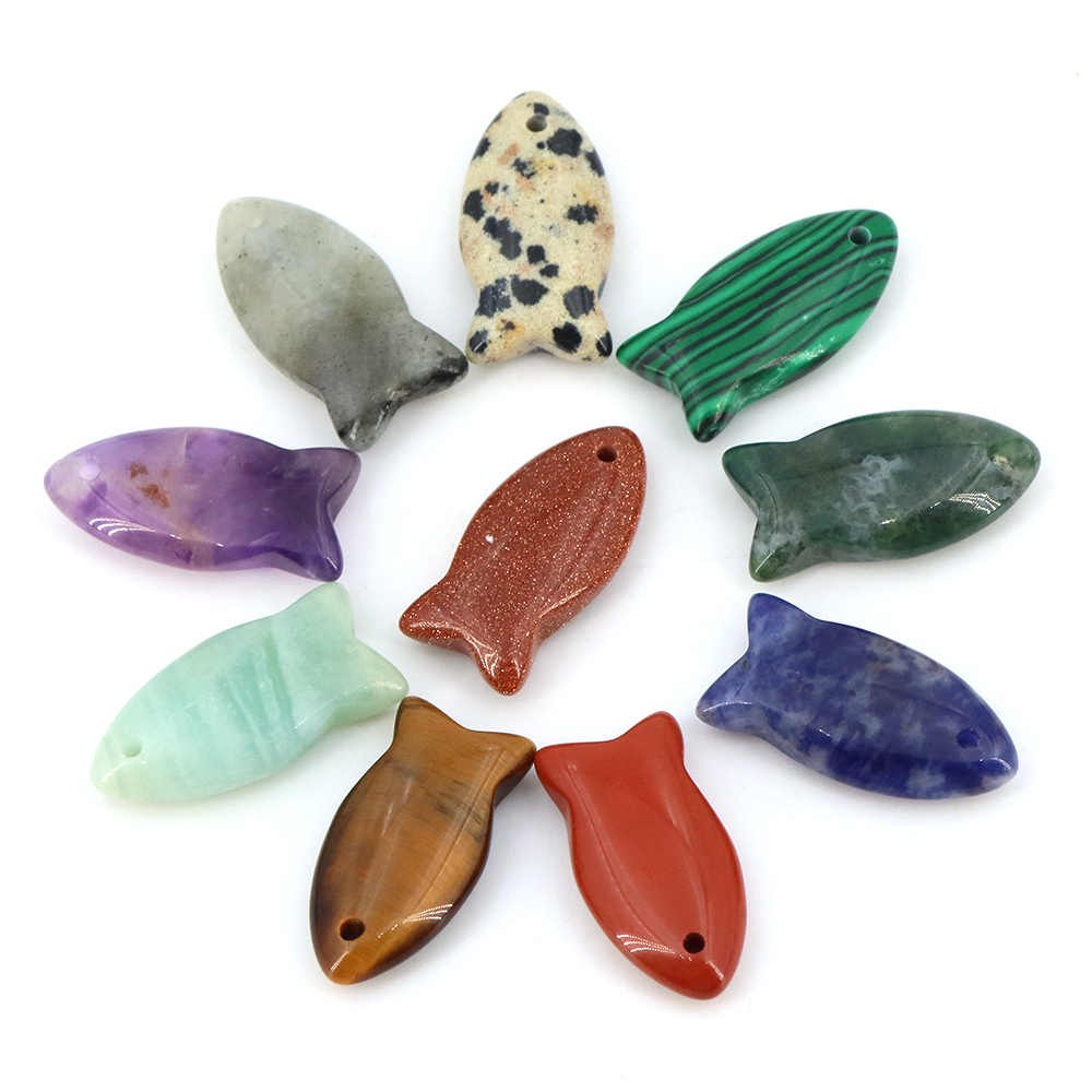 Jewelry Making Gemstones - لطيف الأسماك الخرز الحجر الطبيعي اليد