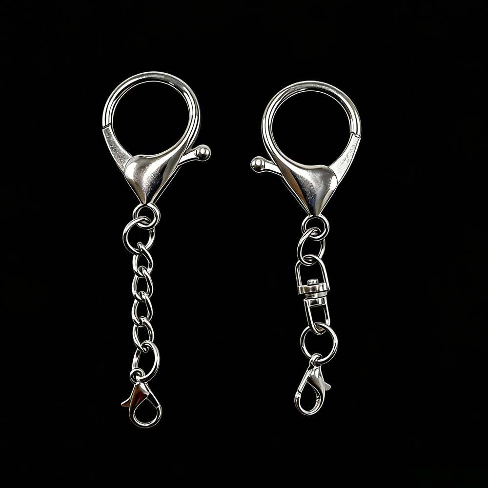 Lobster Clasp Silver - 10 قطع مشبك جراد كبير بلون