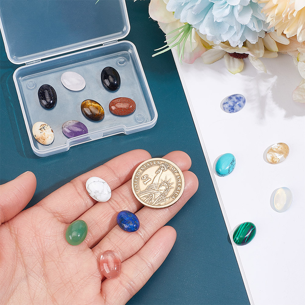 16 قطعة من الأحجار الكابوشون ا - مراجعة Jewelry Making Gemstones وسعره