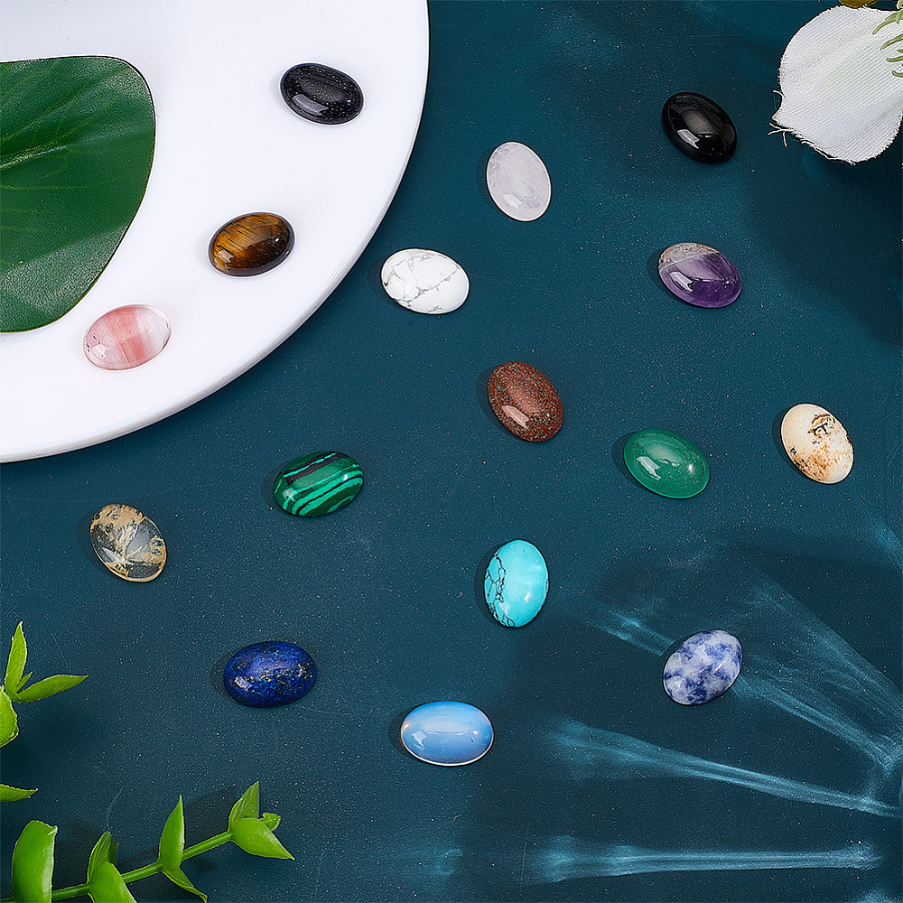 16 قطعة من الأحجار الكابوشون ا - مراجعة Jewelry Making Gemstones وسعره
