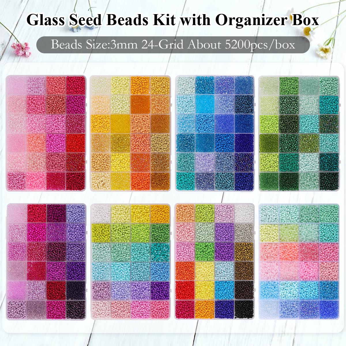 طقم 5200 خرزة زجاجية صغيرة 3 م - مراجعة Bead Organizer Tray وسعره