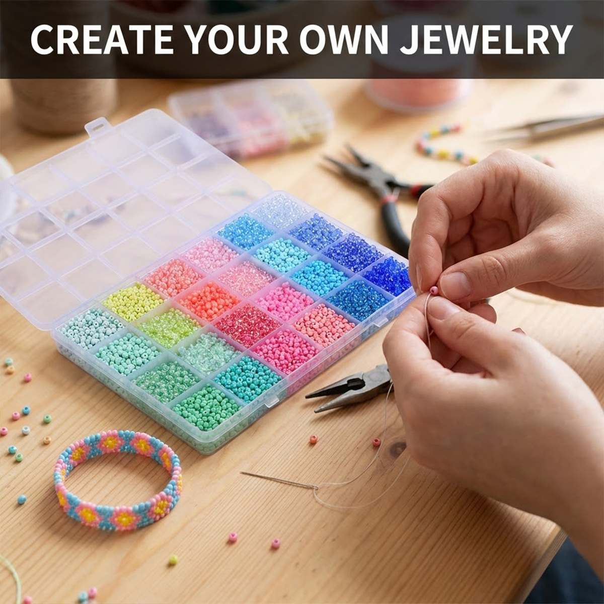 طقم 5200 خرزة زجاجية صغيرة 3 م - مراجعة Bead Organizer Tray وسعره