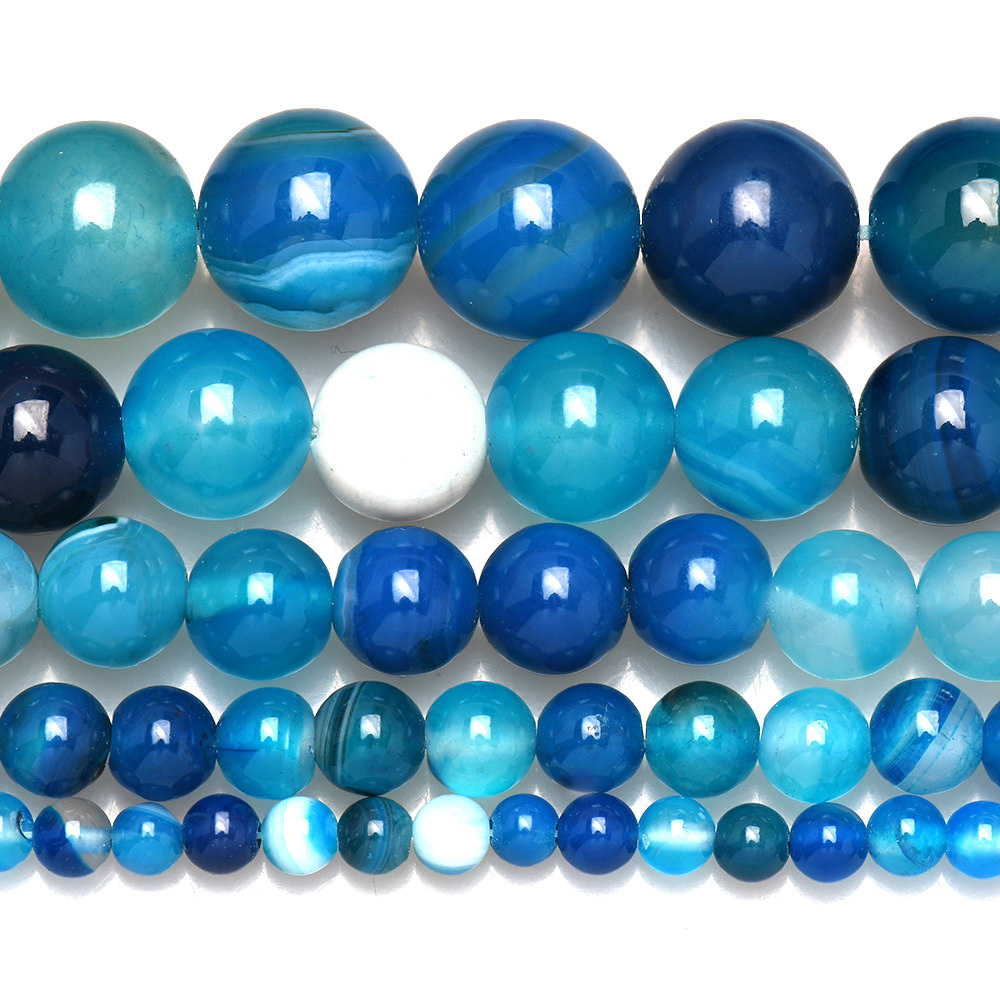 الحجر الطبيعي النطاقات الأزرق  - مراجعة Jewelry Making Gemstones وسعره