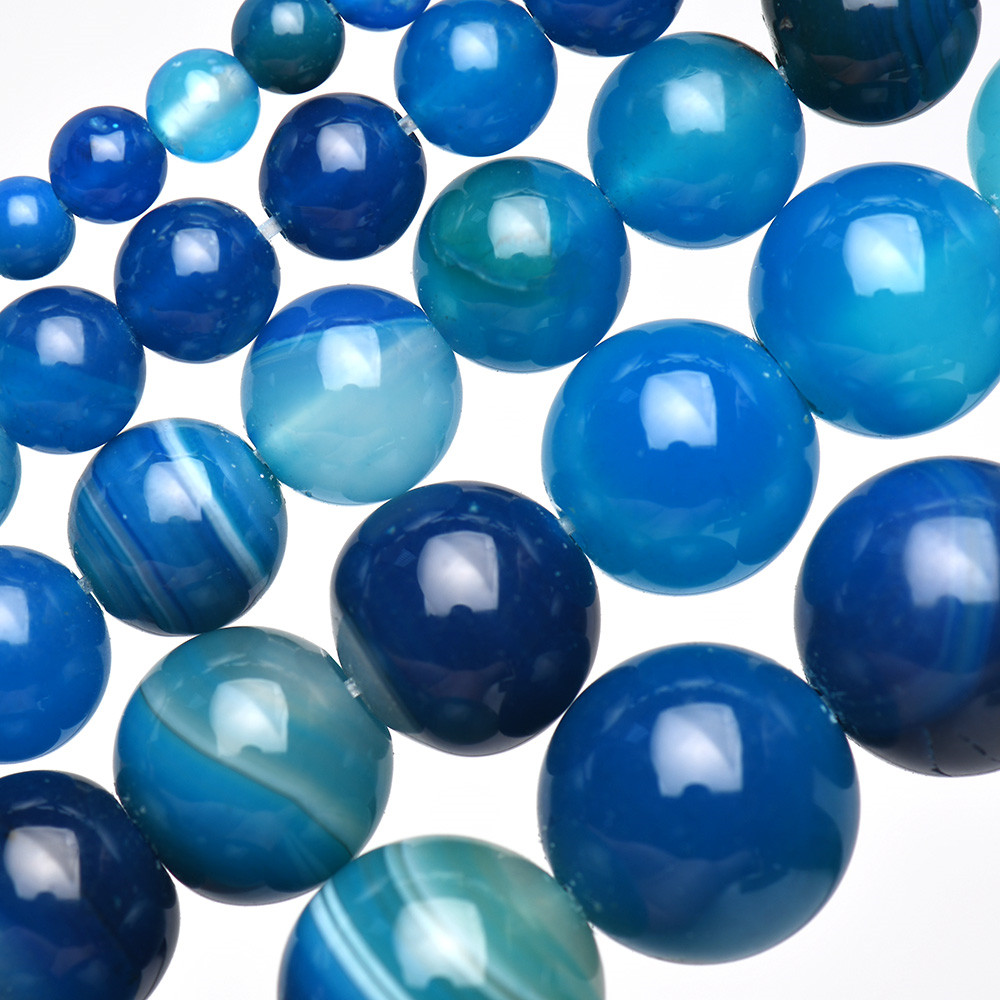 الحجر الطبيعي النطاقات الأزرق  - مراجعة Jewelry Making Gemstones وسعره