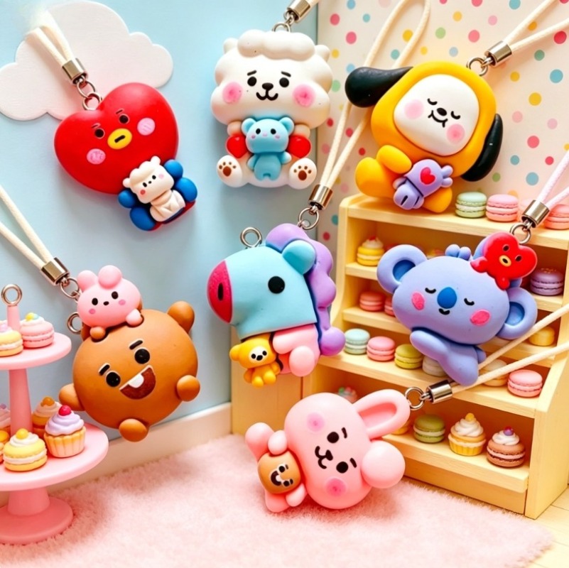 7 قطع من إكسسوارات BT21 الكرتو - مراجعة Jewelry Making With Resin وسعره