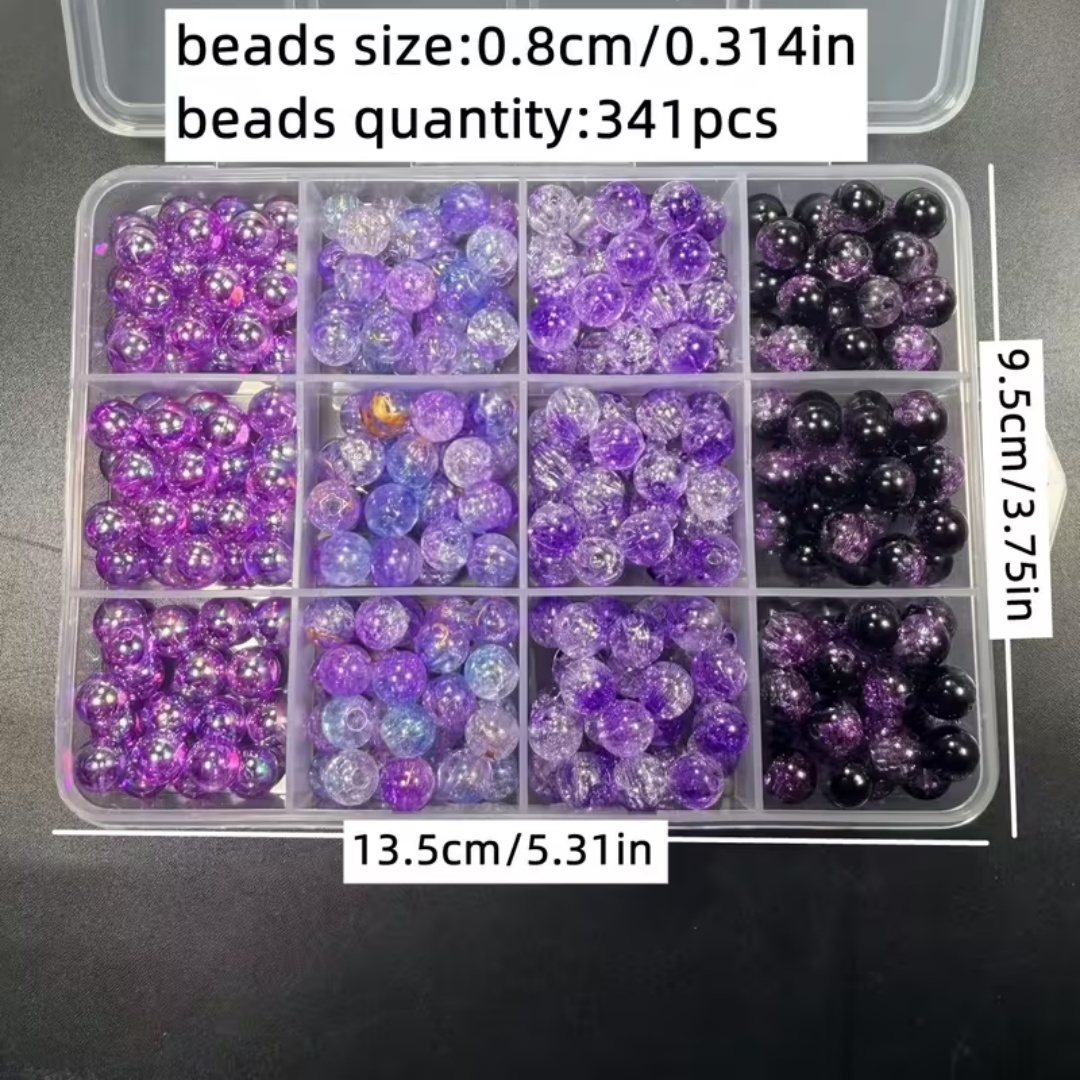 خرز أكريليك أسود بنفسجي 8 مم،  - مراجعة Bead Organizer Tray وسعره