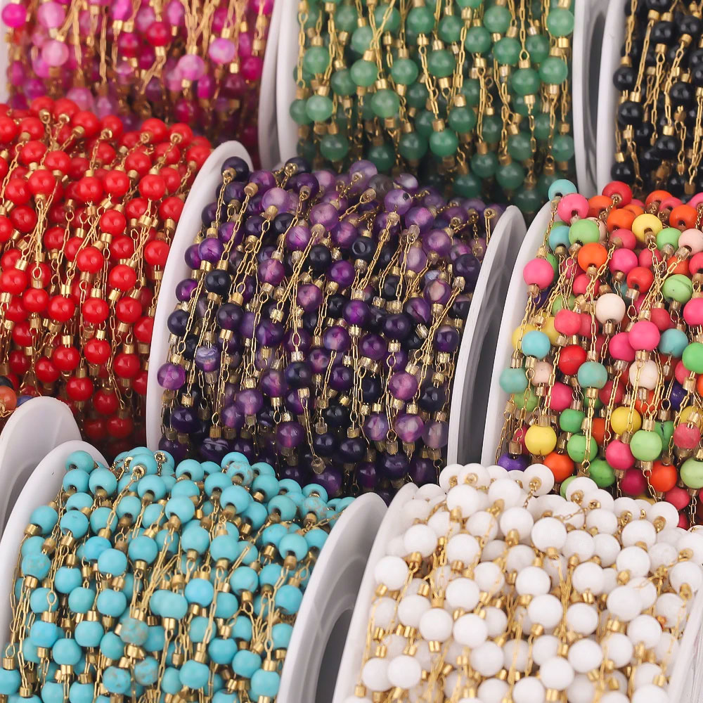 سلاسل خرز دائرية من الفولاذ ال - مراجعة Jewelry Making Gemstones وسعره