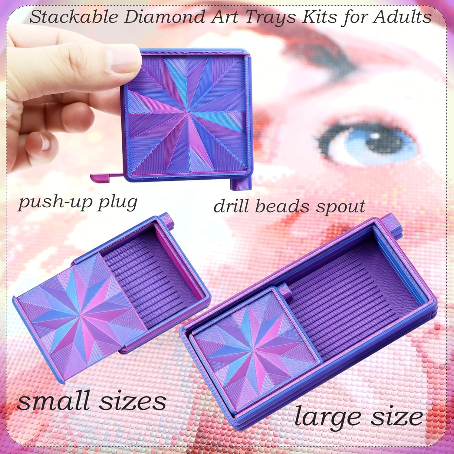 صواني فن الألماس 3 في 1 بغطاء، - مراجعة Bead Organizer Tray وسعره